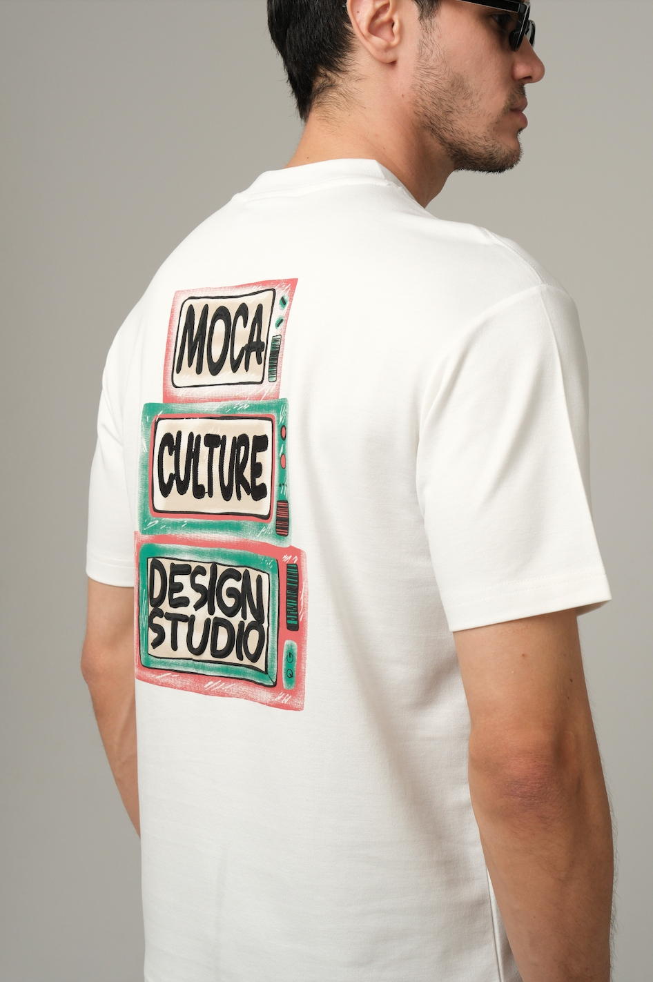 MOCA CULTURE White TV T-Shirt