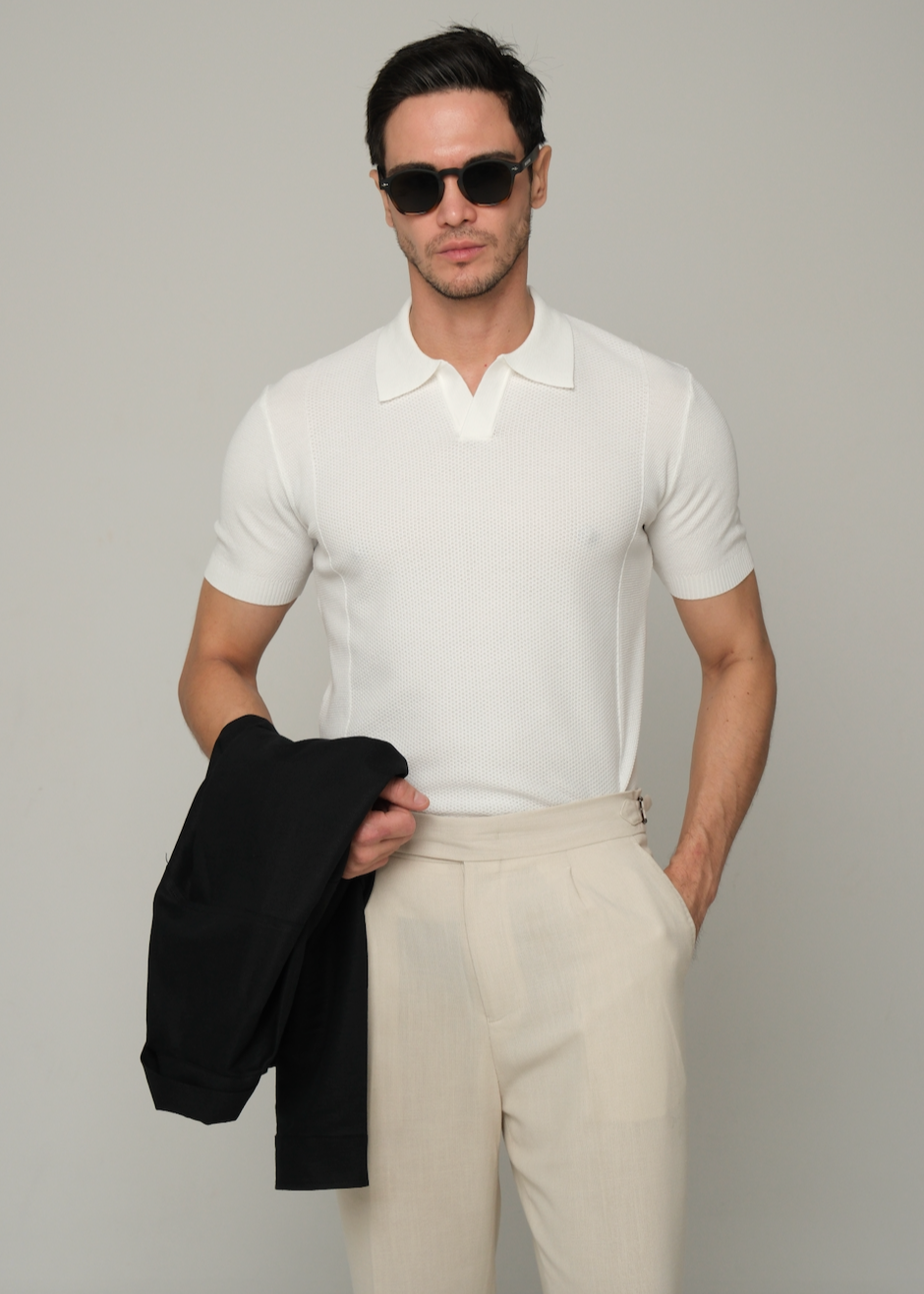 MOCA CULTURE Plain White Polo