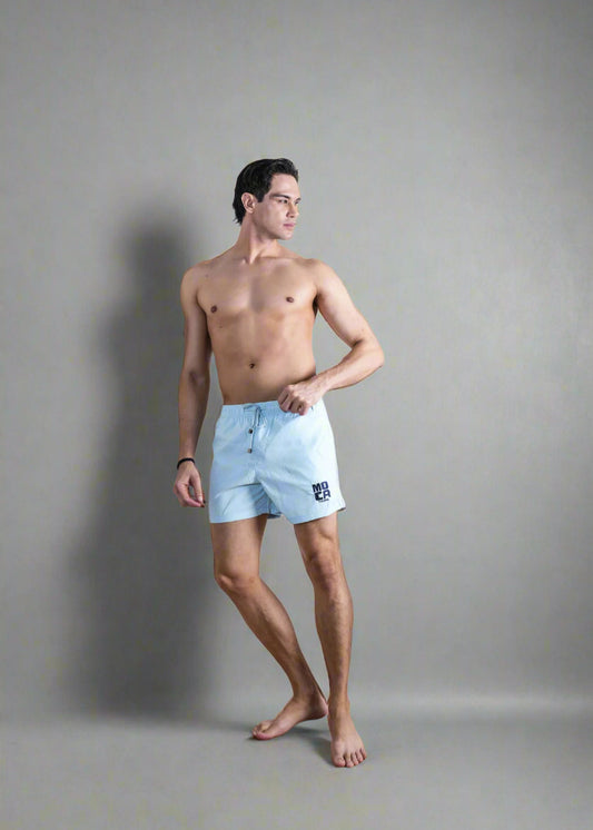 MOCA CULTURE Beach Shorts – Sky Blue