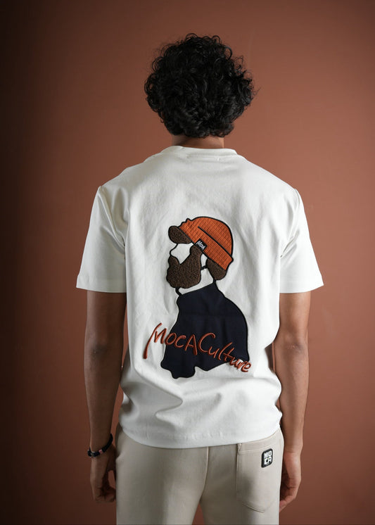 MOCA CULTURE White Embroidery T-Shirt